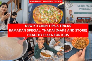 Healthy Pizza Recipe For Kids~Make &Store Thandai Recipe~Indian NRI Mom Vlog~Real Homemaking Chicago