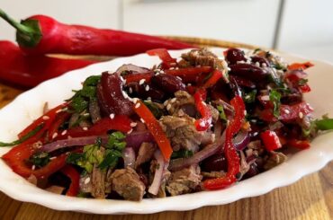 Tasty and healthy salad for every day in 3 minutes / Salad with beef and vegetables