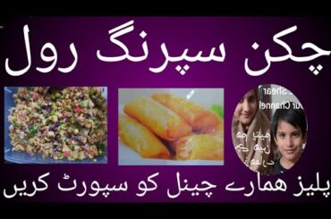 Chicken Spring Roll || Chicken Roll Bnany Ka Tariqa|| village kitchen channel. #skgorphanhelpvlogs.