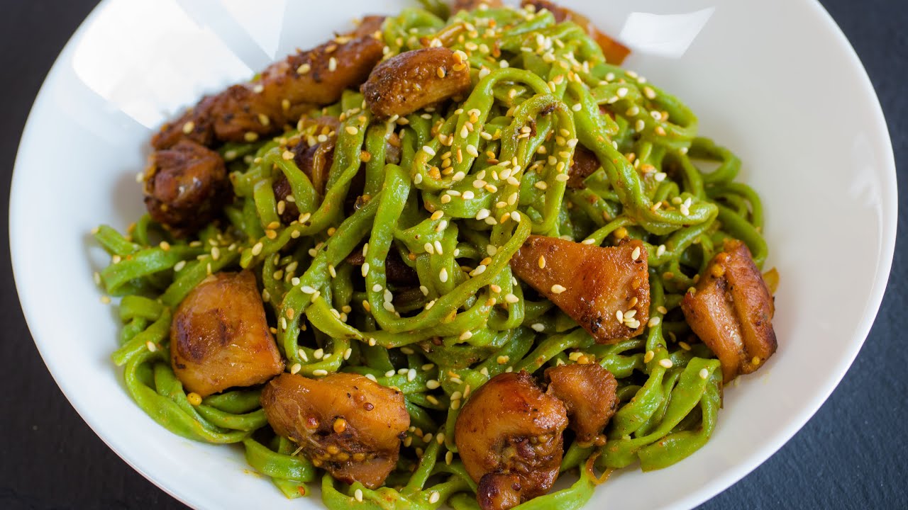 Green Sesame Chicken Noodle Stir Fry Recipe. Green Sesame Chicken Noodle Stir Fry Recipe.