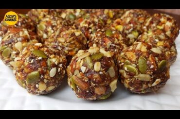 Energy Booster NO SUGAR Healthy Energy Balls, Remedy For Back Pain, Migraine, Dry Fruit Laddu Recipe