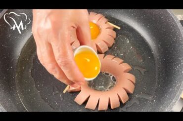 Super Delicious Sunflower Sausage and Egg Recipe Amazing breakfast #48