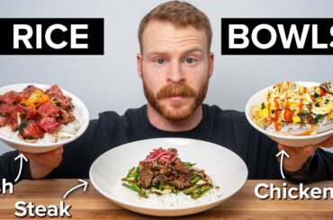 3 Healthy Weeknight Rice Bowls when you don't know what to do with Leftover Rice