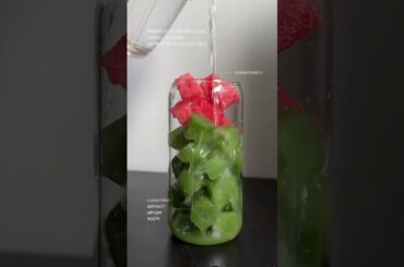 Healthy mocktails! Fruit juice and watermelon ice cubes #shorts #healthyfood #recipe