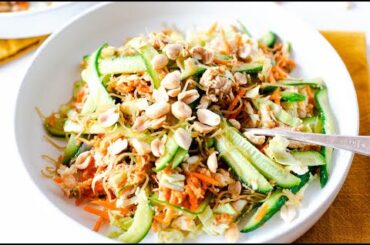 SPICY THAI CHICKEN SALAD RECIPE | Easy Healthy Protein Packed Lunch | Meal Prep Healthy Meals