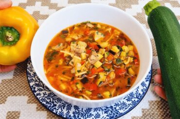 Zucchini and meat - the best combination for a delicious soup! ASMR cooking