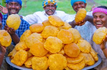 POORI | King Of Poori Recipe | Wheat Poori Recipe Cooking in Village | Crispy Fluffy Puri Recipe
