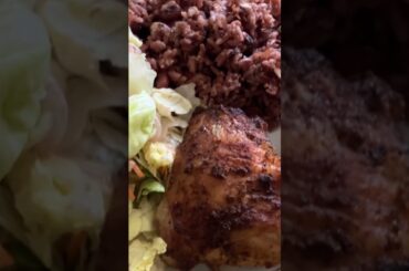 #Rice and beans , baked  chicken with garden salad # healthy  lunch/dinner #
