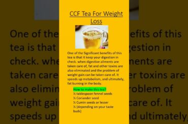 Ccf Tea for weight loss - coriander, cumin and fennel seed