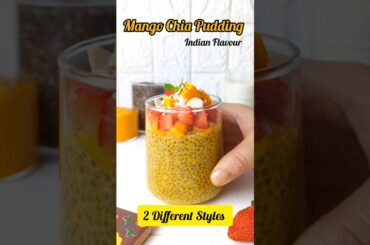 Try this desi Indian flavour Chia Pudding with mangoes #healthyrecipes