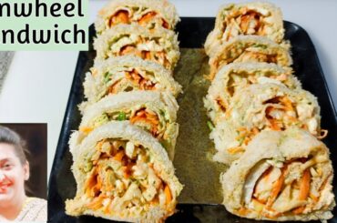 pinwheel sandwich recipe|kids recipe by Krisha creations|sandwich roll recipe
