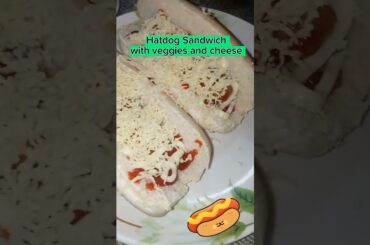 yummy healthy Hotdog Sandwich with Veggies and Cheese #yummy #hotdog #hotdogsandwich #healthfood