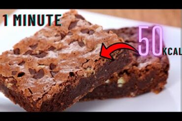1 minute Microwave  BROWNIE recipe-Easy low calorie brownie recipe ever-50 calorie healthy BROWNIE