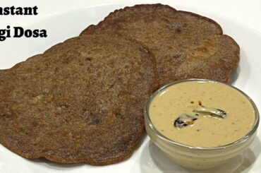 Ragi Bun Dosa Recipe - Instant Ragi Dosa - Finger Millet Dosa-Healthy Breakfast Ideas-Millet Recipes
