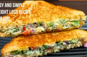 Healthy veg sandwich for weight loss|No mayonnaise|Easy breakfast recipe|Broccoli cheese sandwich