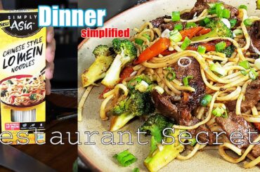 Amazing Noodle Dinner for 4 in Minutes from This Little Box. Easy Chinese Beef Lo Mein Recipe