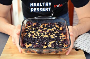 This blueberry cobbler is the easiest healthy dessert ever.