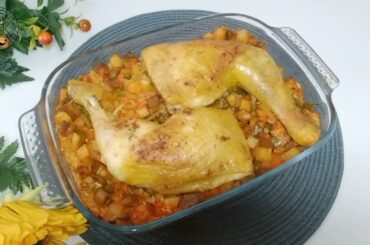 Healthy lunch idea! Delicious chicken legs with vegetables!