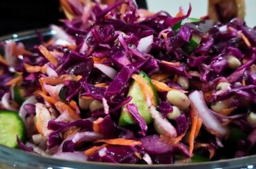 NO BODY KNOWS THIS SALAD RECIPE ! DELICOUS RED CABBAGE AND BLACK EYED PEAS SALAD RECIPE !