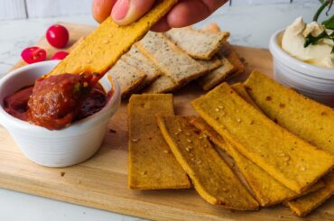 3 Ingredients Healthy Snacks | Vegan Crackers recipe | Gluten-free