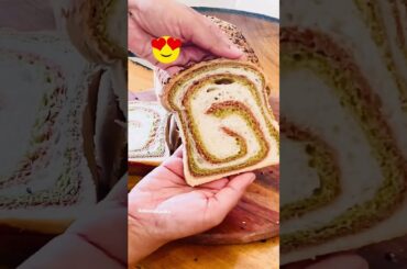 Healthy and beautiful twist to your bread.Spinach and Beetroot Spiral Bread Recipe #youtubetrending