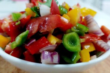Easy Bell Pepper Salad Recipe //Bell Pepper Salsa Recipe// Salad Recipe // Capsicum Salad Recipe.