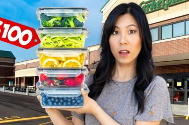 What $100 buys for a Week of Groceries & Meal Prepping