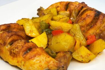 JUICY BAKED CHICKEN AND POTATOES RECIPE || Easy and healthy dinner recipe