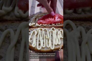 not a traditional southern tomato sandwich.