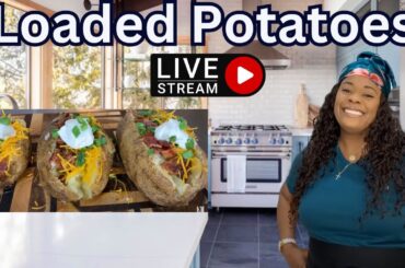Gina Young Live Cooking Loaded Baked Potatoes