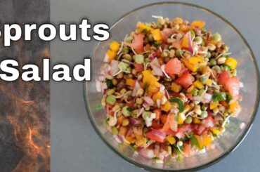 Sprouts bean salad recipe - mixed sprouts bean salad | salad for weight loss