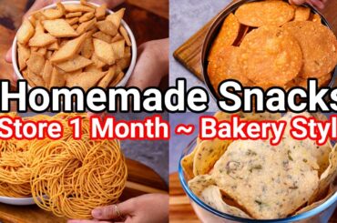 Simple Tea Time Snacks Recipe - Store 1 Month | Bakery Style Evening Tea Time Snacks with Less Oil