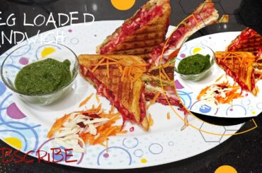 Veg Sandwich | Healthy sandwich recipe | easy & quick sandwich recipe | without myonniese sandwich