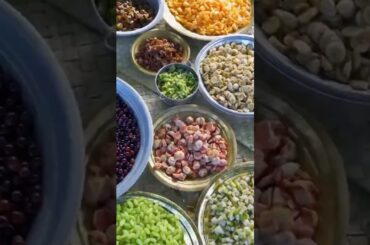 FRUIT SALAD | Colourful Healthy Fruits mixed salad recipe | Fruits Cutting and Eating in Village