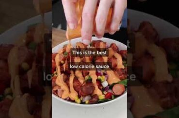 *INSANE* low calorie sauce that goes with ANY meal #shorts #healthyfood #easyrecipe #diet