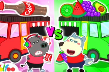 Yummy Rainbow Juice - Wolfoo Learns Healthy Food Choices With the Drink Truck @wolfoofamilyofficial