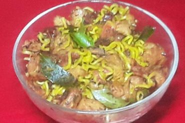 Soy Chunk Fenugreek Leaf Noodles Bowl/Dinner Recipes/Soy Recipes/Noodle Recipes/Bowl Recipes 1496