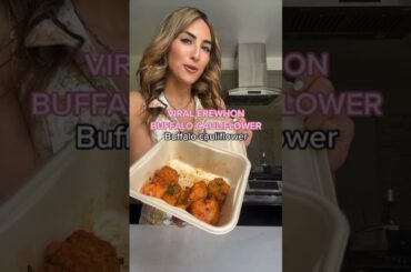 Crispy Air Fried Buffalo Cauliflower- delicious! #healthyrecipes #buffalocauliflower #shorts