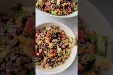 High protein Rainbow Lentil Salad, healthy and delicious #guthealth #healingfoods #plantprotein
