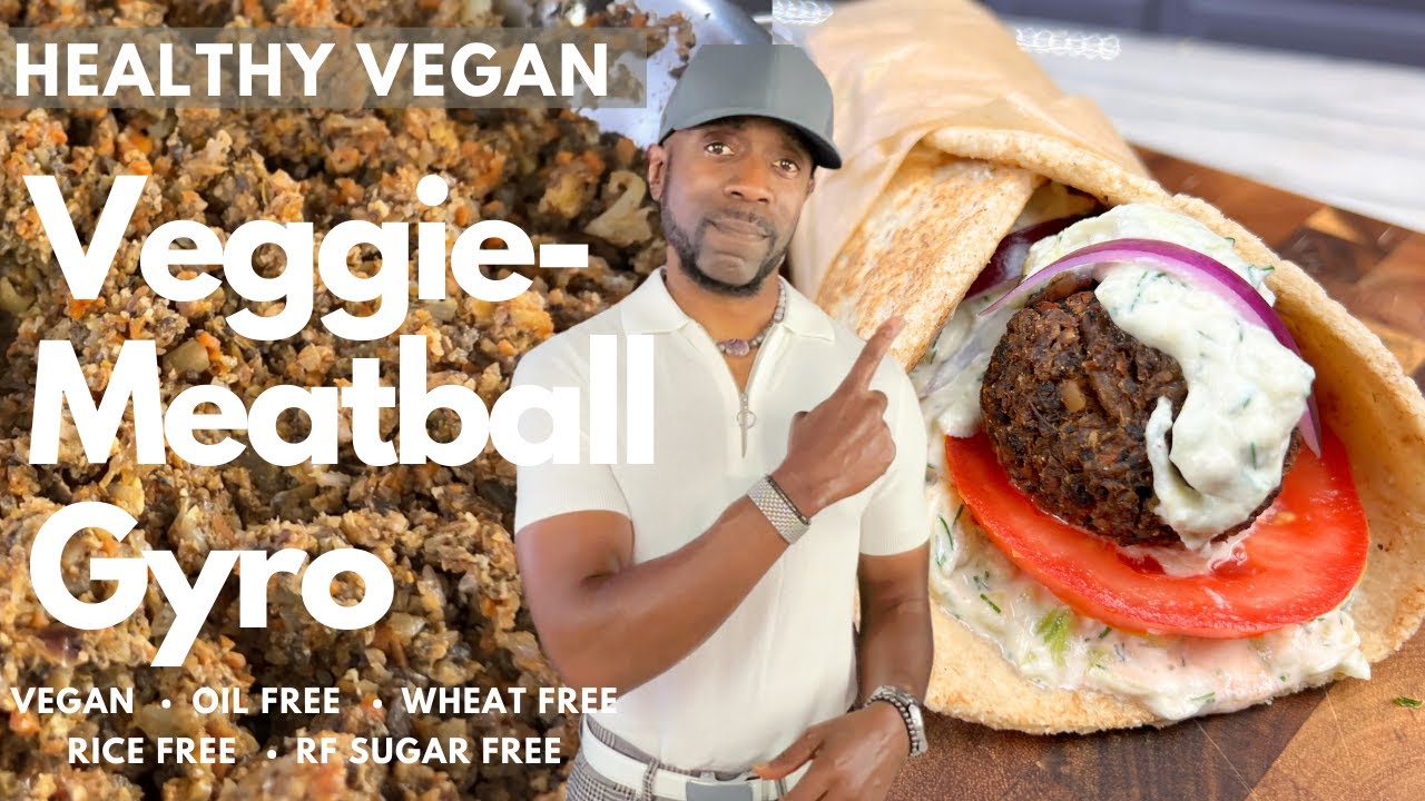 Vegan No-Meatball Gyro- Oil-free, Wheat-free, Refined-Sugar free Vegan No-Meatball Gyro- Oil-free, Wheat-free, Refined-Sugar free