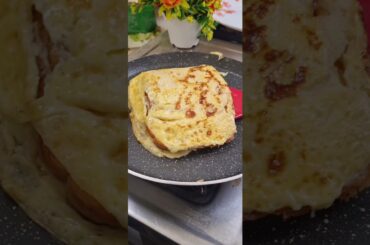 You Must Try This Recipe | Sweet Recipe |  Bread Omelette At Home #shorts #asmrsounds