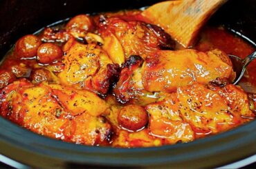 Slow Cooker Honey Garlic Chicken Thighs and Potatoes Recipe