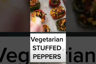 Healthy Dinner IDEAS - Best Vegetarian STUFFED PEPPERS #shorts