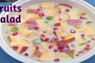 Mixed Fruits Salad/Healthy Breakfast Recipes/Custard Fruits Mix