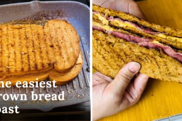 weight loss healthy breakfast in 2 minutes ||Delicious Brown Bread Toast with Beef Bacon and Cheese