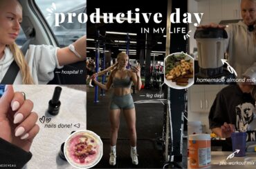 8AM *PRODUCTIVE* DAY IN MY LIFE | nails, healthy meals, leg workout & more!