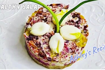 EASY RECIPE | DELICIOUS AND HEALTHY SALAD NO OILS | Ashley's Recipes #foodie #recipe