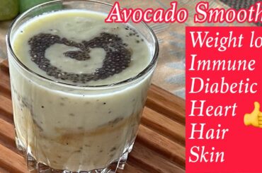 Avocado Smoothie-Health Benefits of Avocado-Avocado Chia Smoothie for Weight Loss-Weightloss Recipe