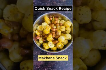 5 min Instant tea time recipe | Healthy Makhana Peanut Snacks #youtubeshorts #shorts #recipe