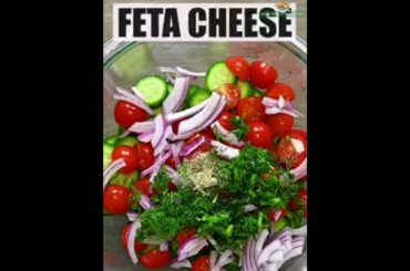 Feta cheese salad || tomato feta salad #shorts #saladrecipe #salad #fetacheese #tomatosalad #protein
